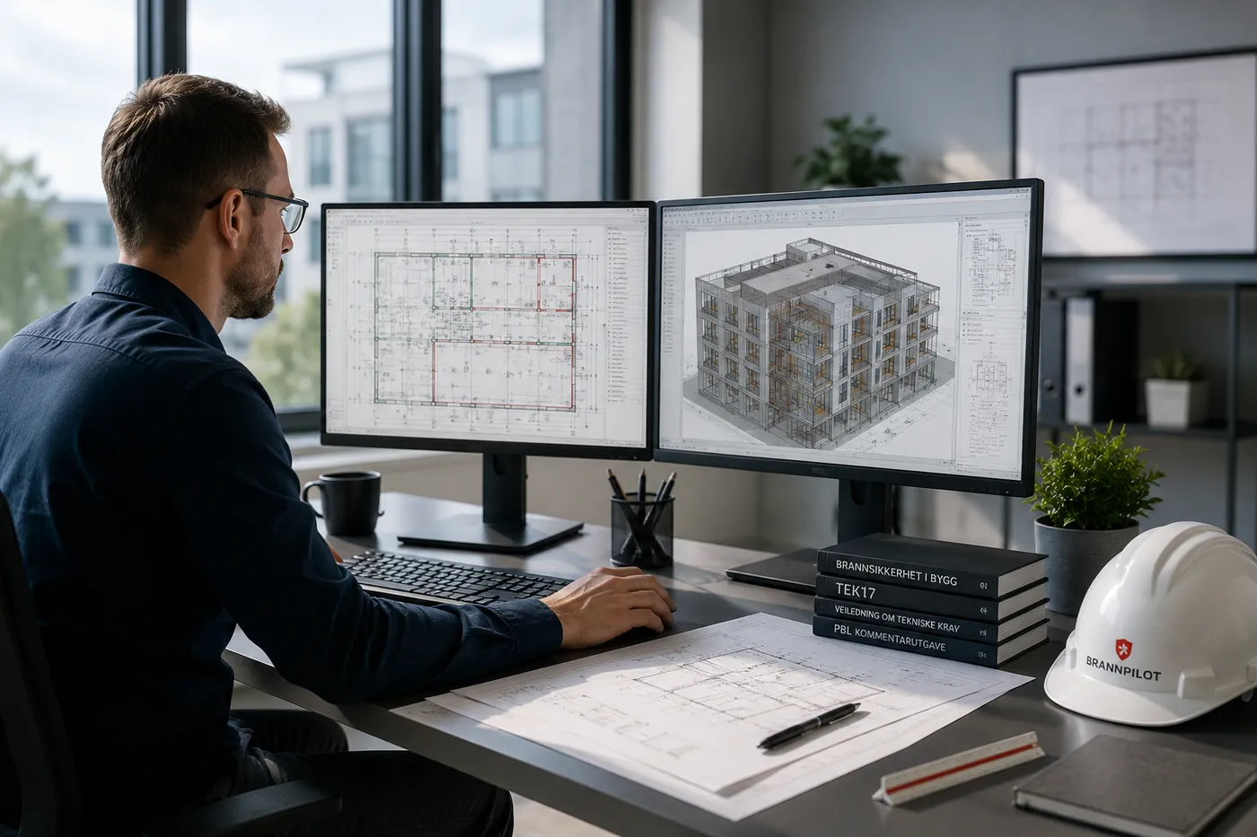 Brannteknisk prosjektering med plantegninger og digital bygningsmodell